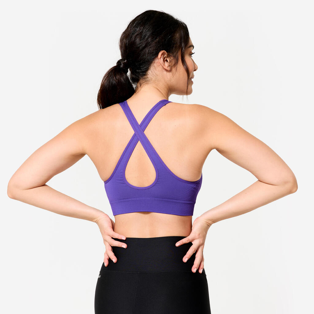 Women's Light Support Cross-Back Sports Bra - Purple