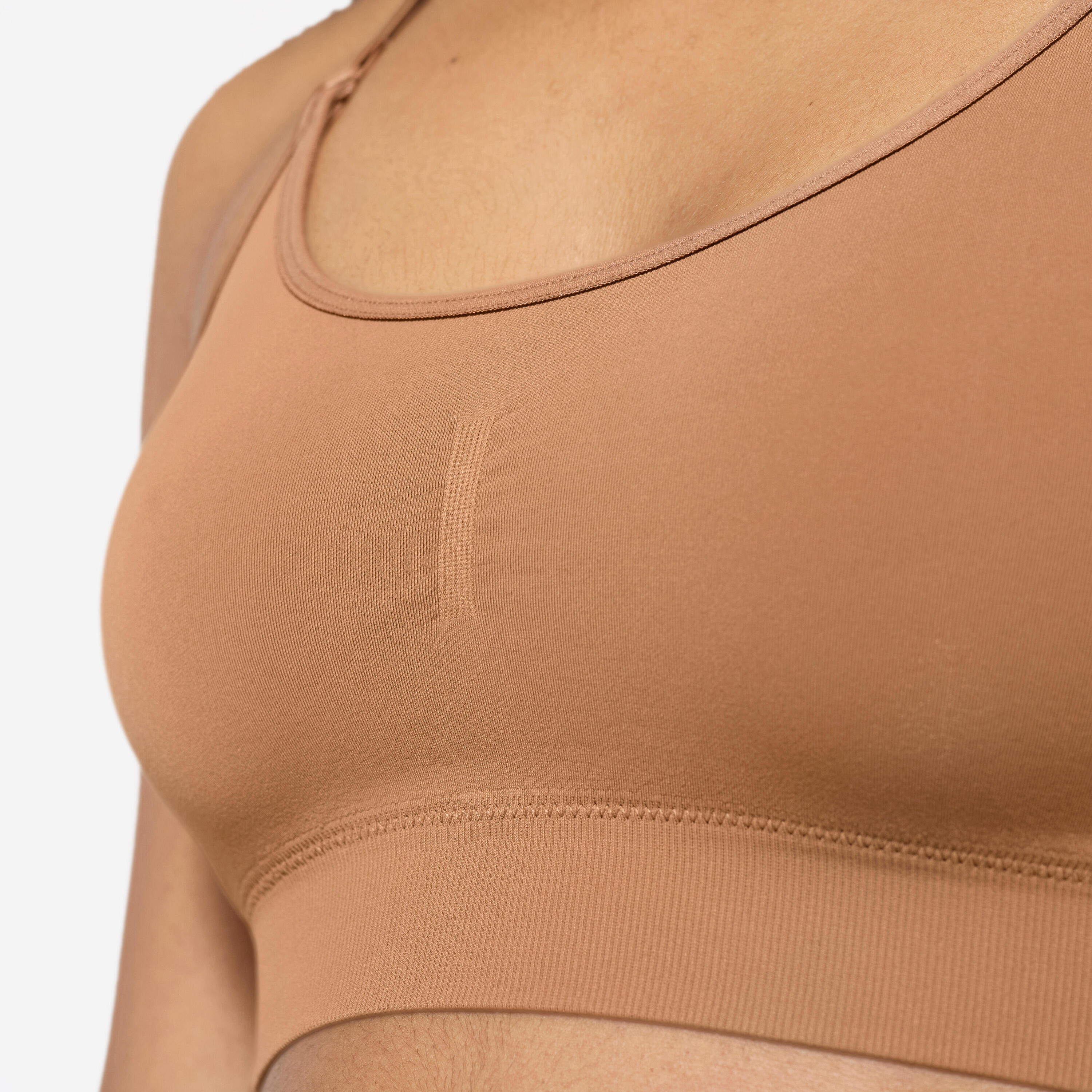 Reggiseno sportivo donna palestra traspirante sostegno leggero caramello 6/9