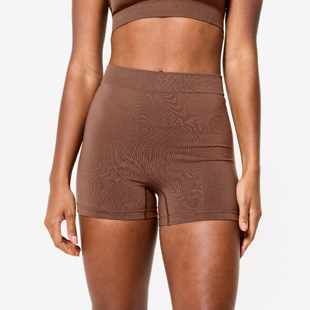 Tanzshorts Damen hoher Taillenbund - dunkelbraun