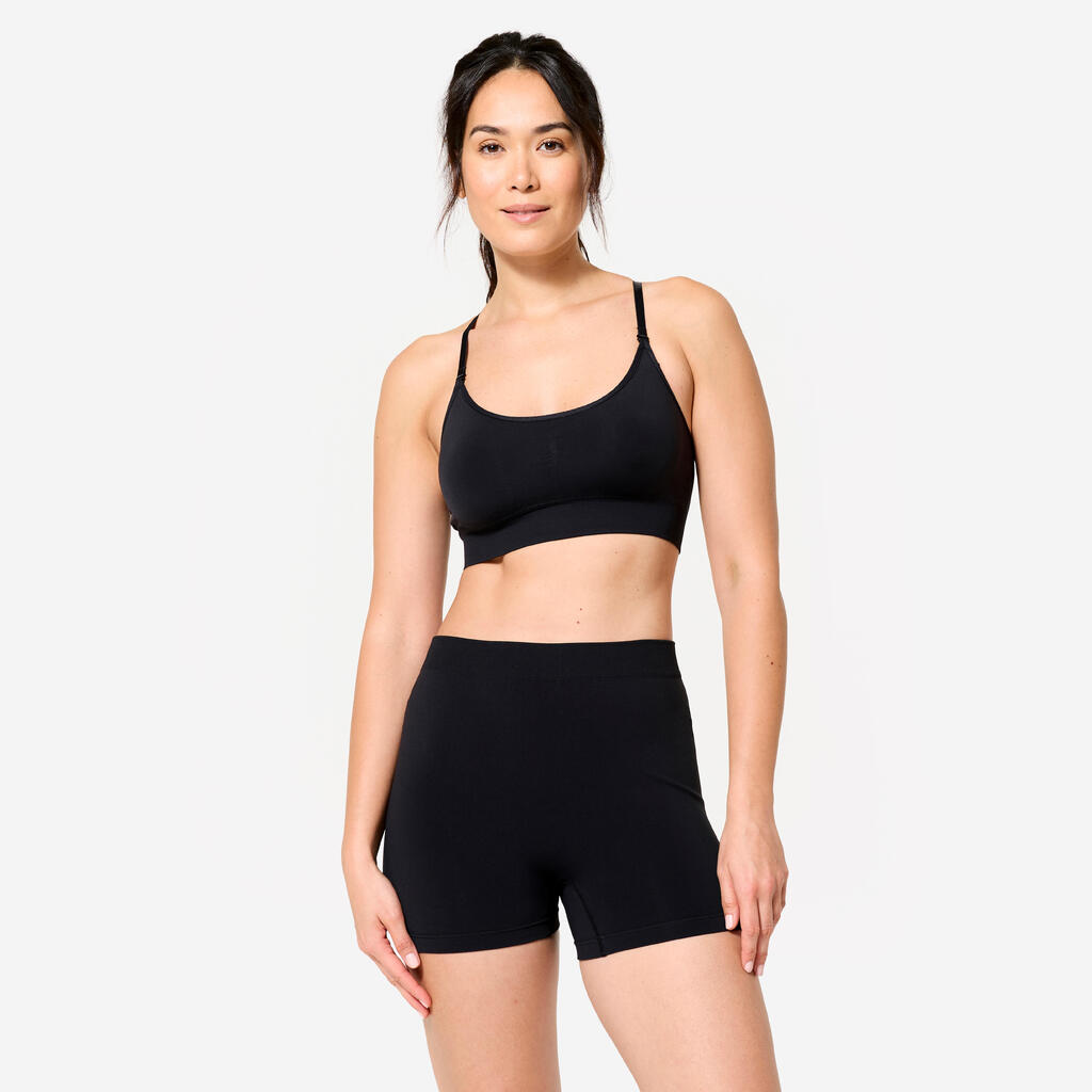 Women's High-Waisted Boxer Shorts - Beige