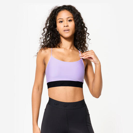 Reggiseno sportivo donna palestra traspirante sostegno leggero lilla