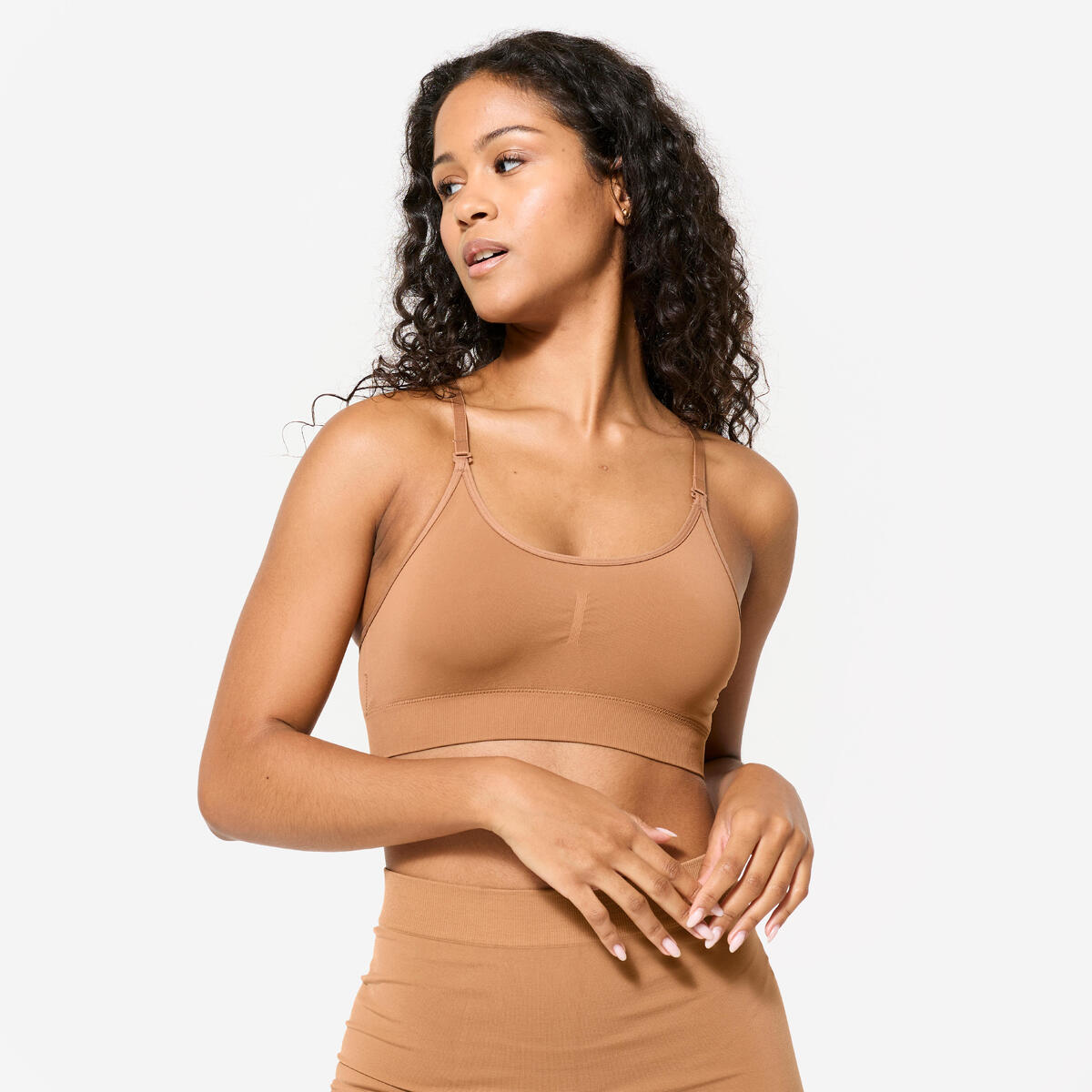 Brassière bretelles amovibles maintien léger Femme, caramel