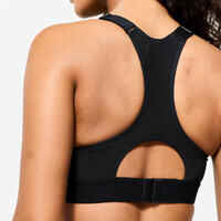 Women's High Support Adjustable Sports Bra with Cups - Black