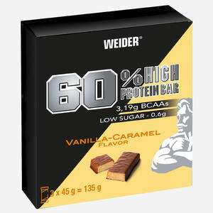 Barrita Proteica Vainilla-Caramelo 60 % Proteínas x3