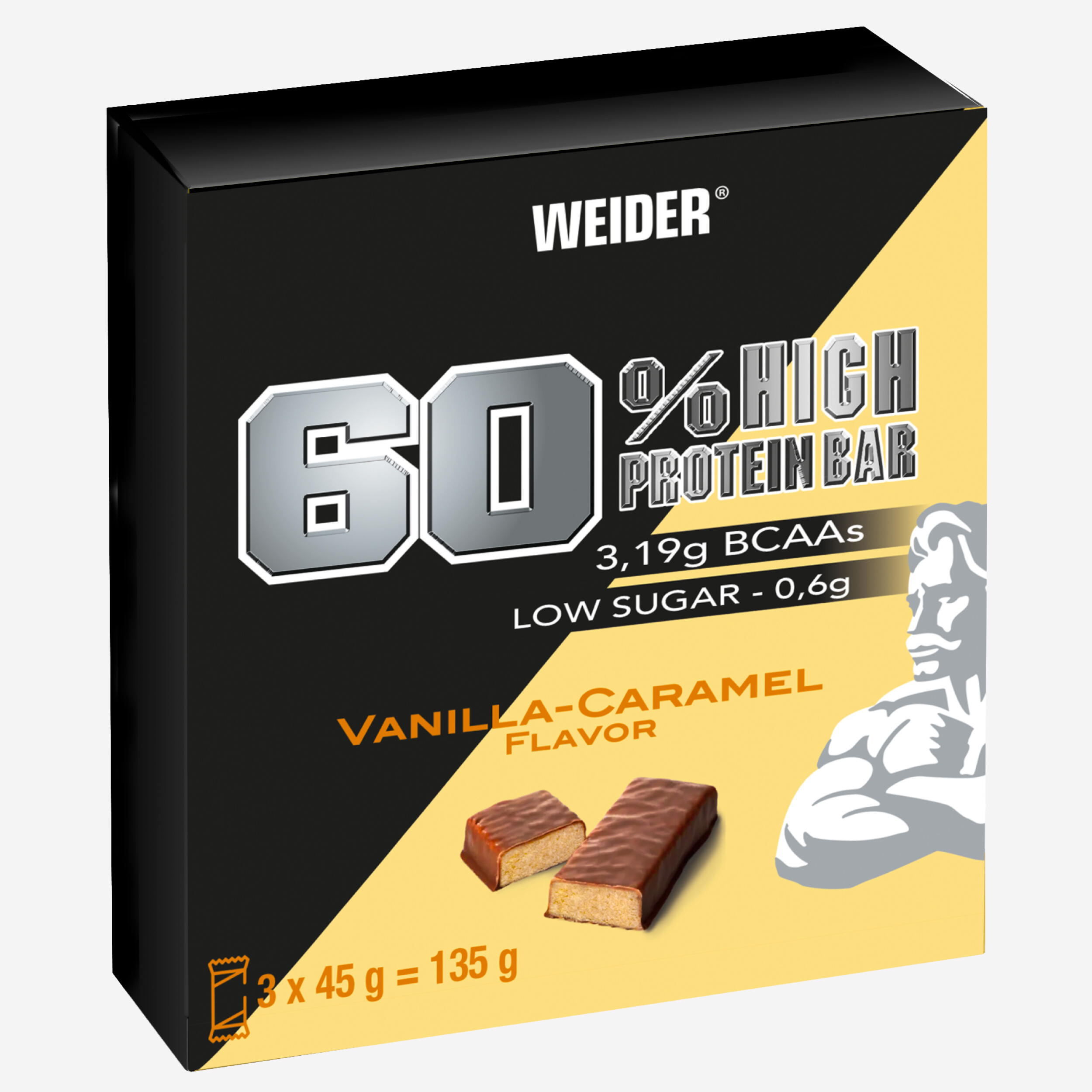 Baton 60% de proteine vanilie caramel x3