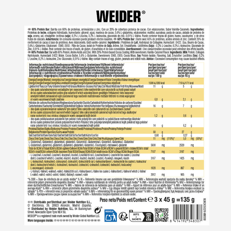 Baton Weider 60% białka waniliowy x3