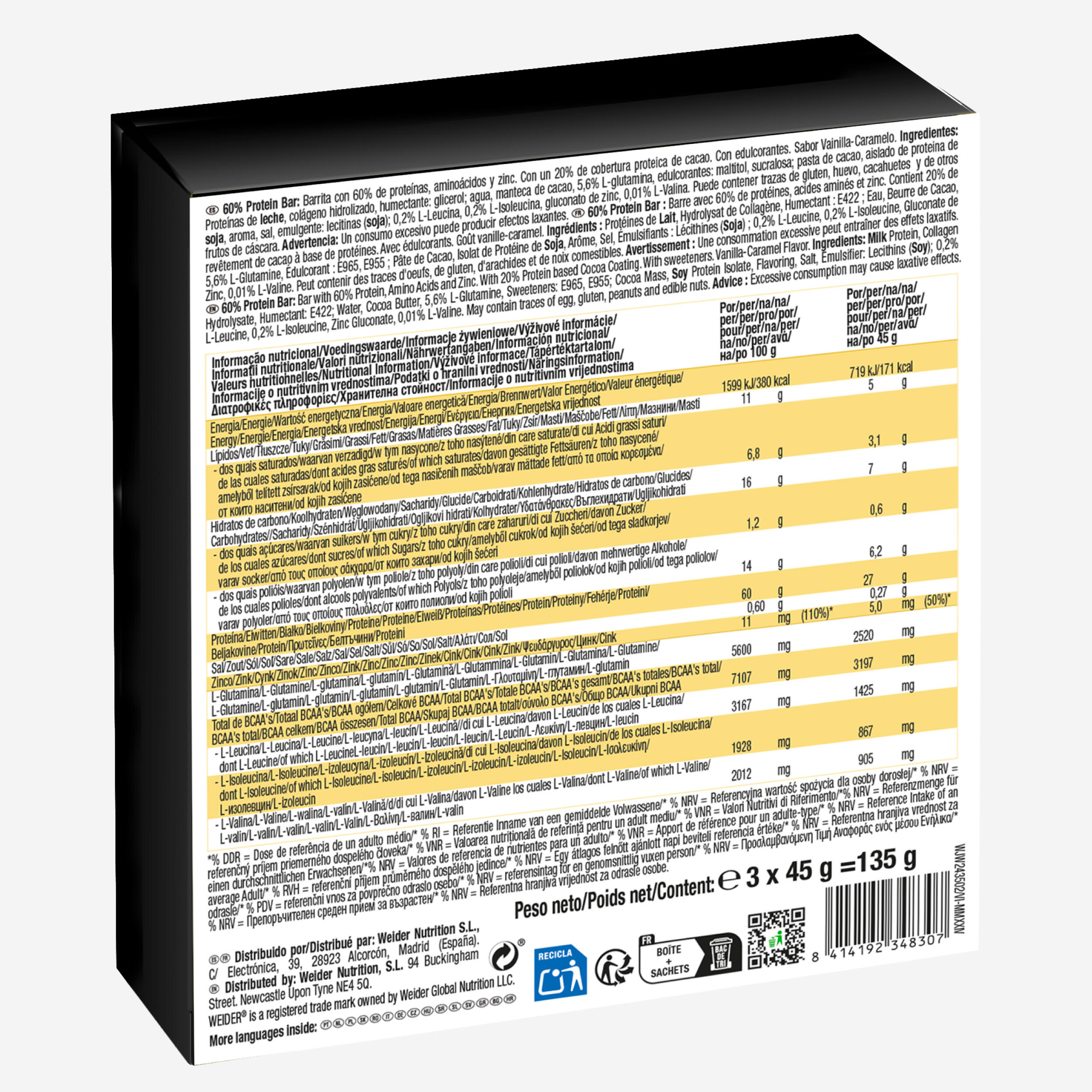 Proteinriegel 60 % Protein Vanille 3 Stück  3/5