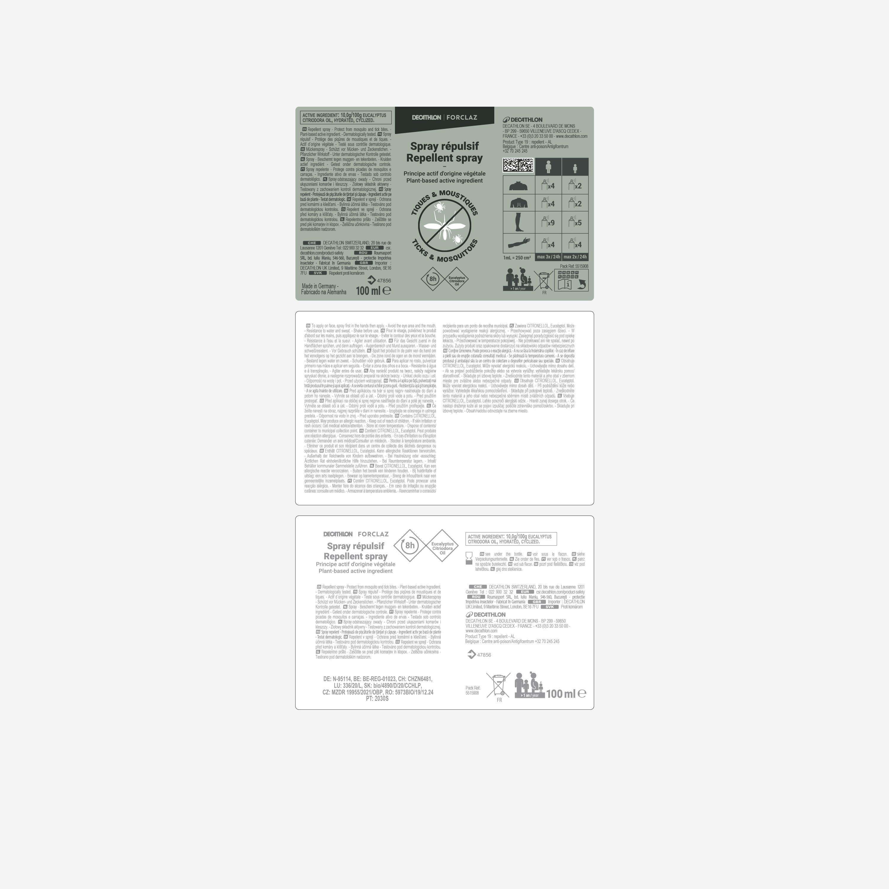 Spray anti-insecte cu ulei esențial de eucalipt 100 ml 10/12