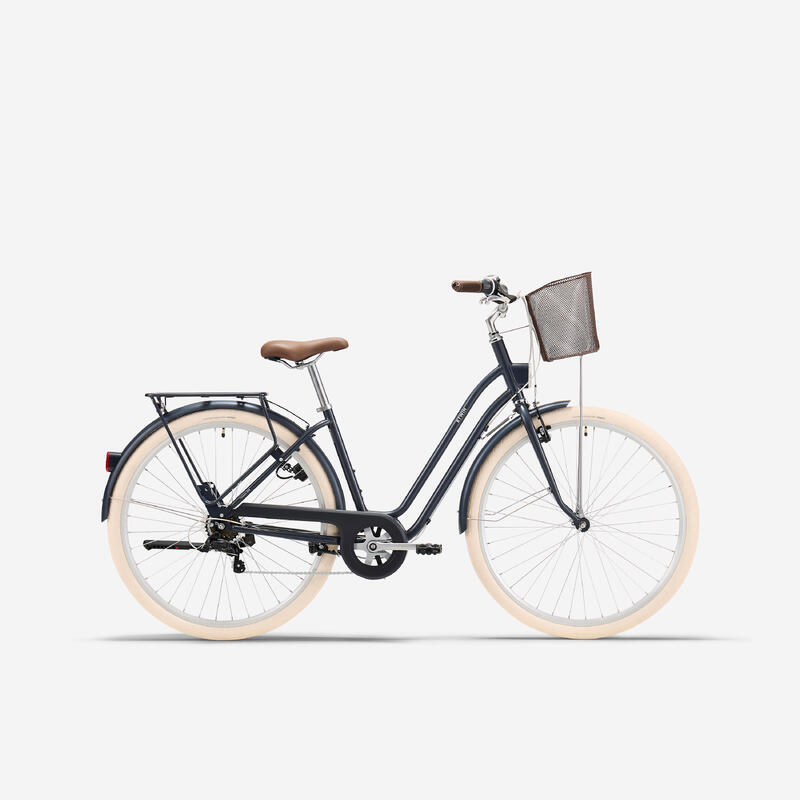 Stadsfiets 520 laag frame donkerblauw