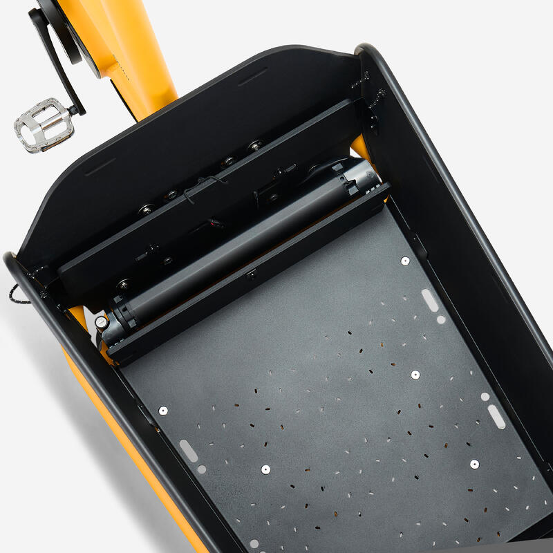 Vélo cargo électrique biporteur F900E BOX jaune