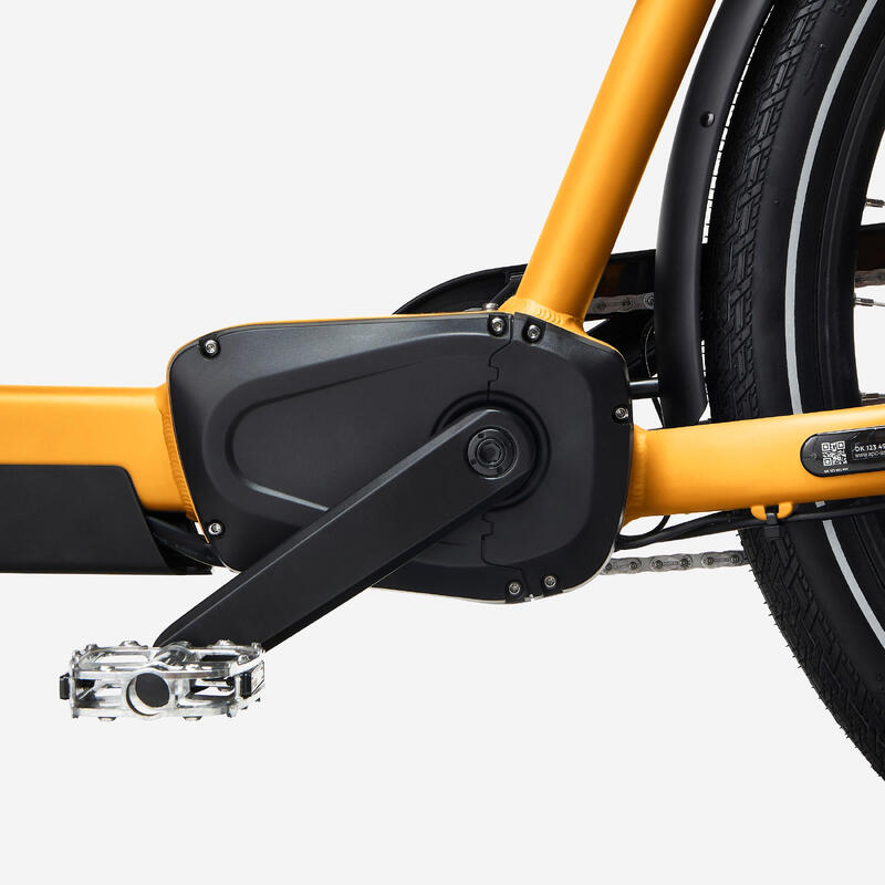 Vélo cargo électrique biporteur F900E BOX jaune