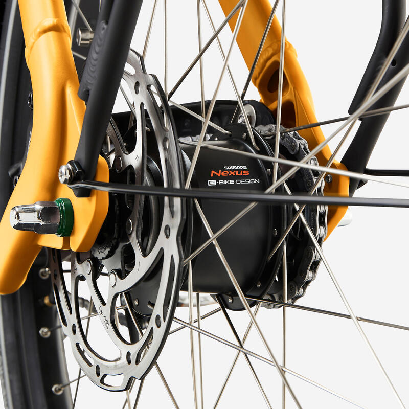 Vélo cargo électrique biporteur F900E BOX jaune