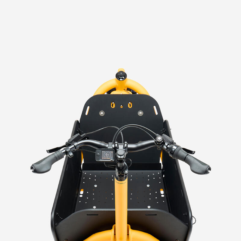 Vélo cargo électrique biporteur F900E BOX jaune