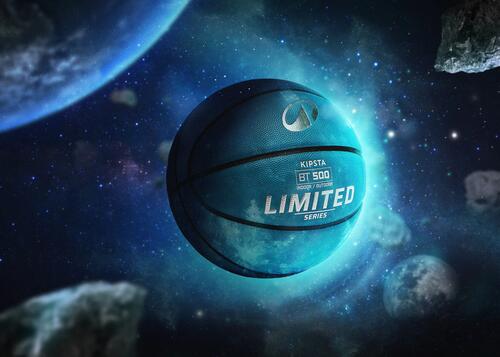 Ballon de basketball taille 7 - bt500 touch - bleu rouge