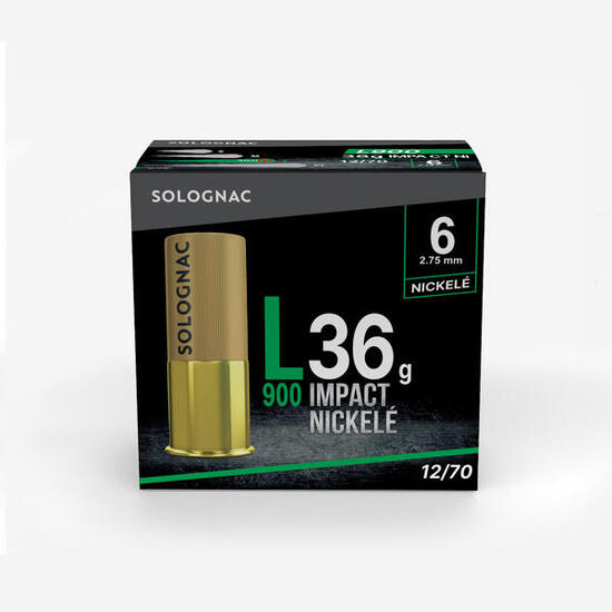 Patrone L900 36 g Impact vernickelt Kaliber 12/70 Schrotgröße Nr. 6 ×25