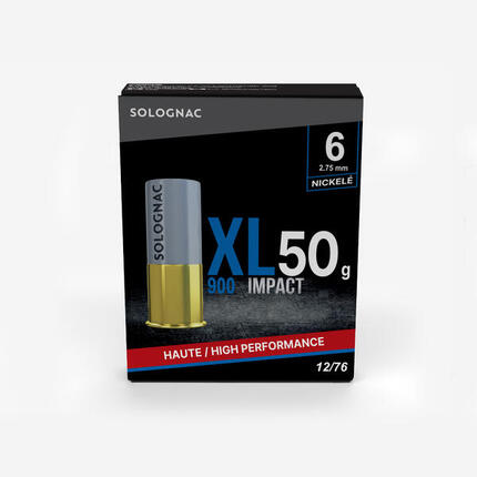 CARTOUCHE XL900 50g IMPACT CALIBRE 12/76 PLOMB NICKELE N°6 X25