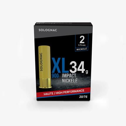 CARTUCHO caza solognac XL900 34 g NI CALIBRE 20/76 PERDIGONES N.° 2 x10