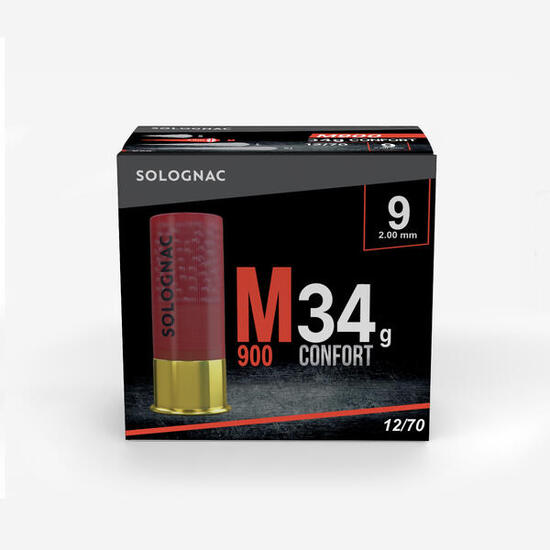 Cartucho Solognac M900 34 g Confort Calibre 12/70 Perdigón N.° 9 x25