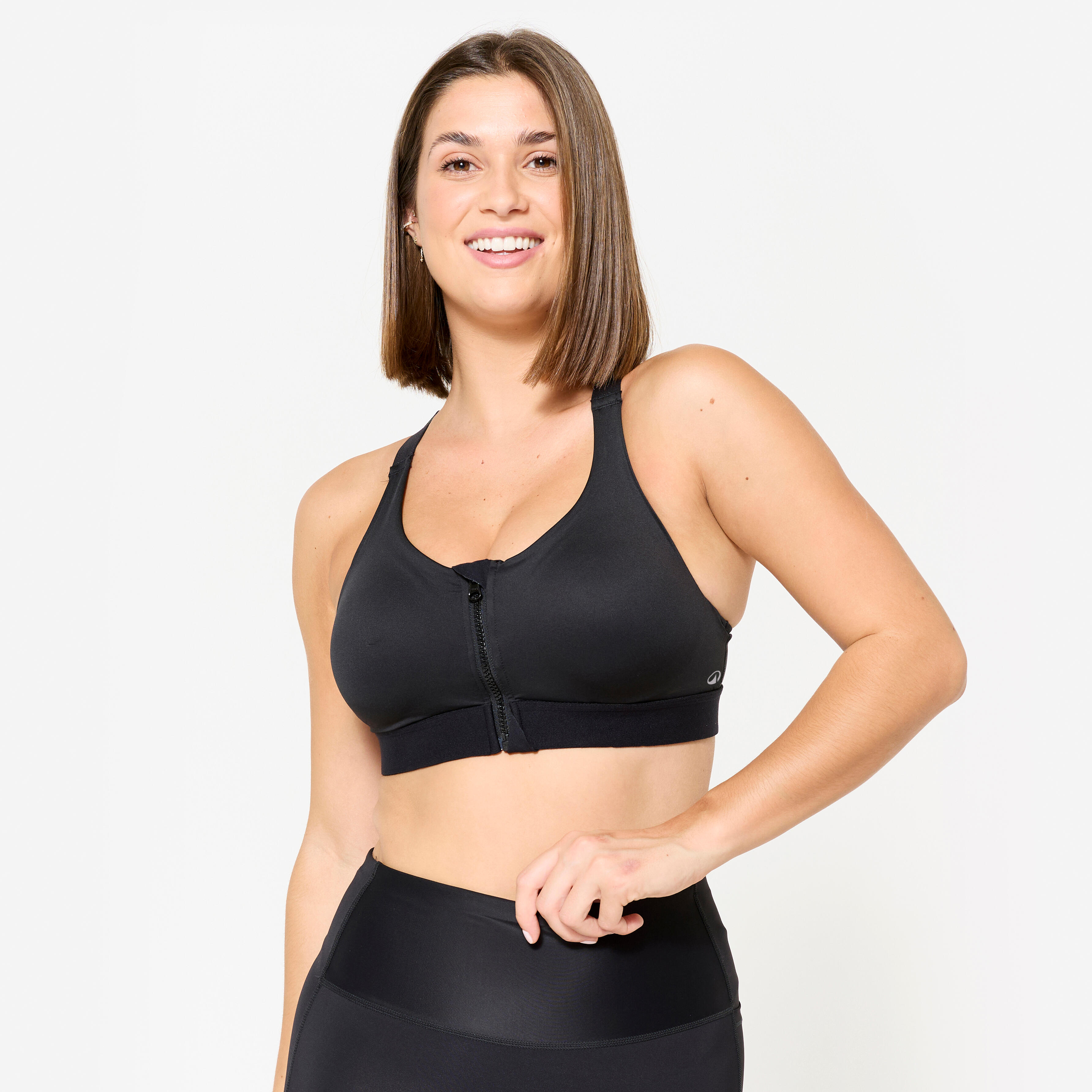 Women's High Support Zip-Up Sports Bra with Cups – 920 - DECATHLON