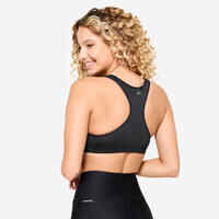 Women's Seamless Muscle Back Medium-Support Sports Bra - Black