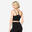 Brassière crop multi-bretelles maintien léger Femme, Noir