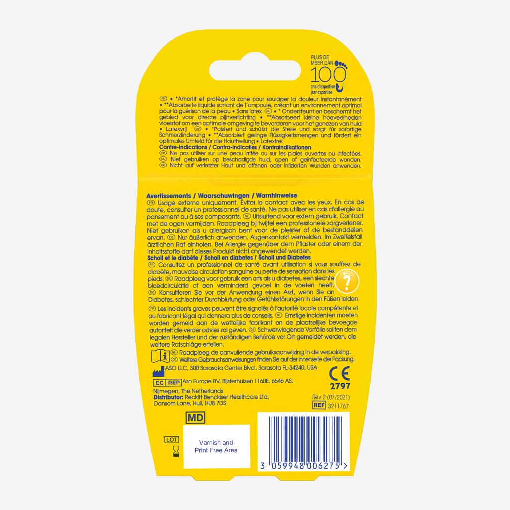 Toe size hydrocolloid blister plasters x5