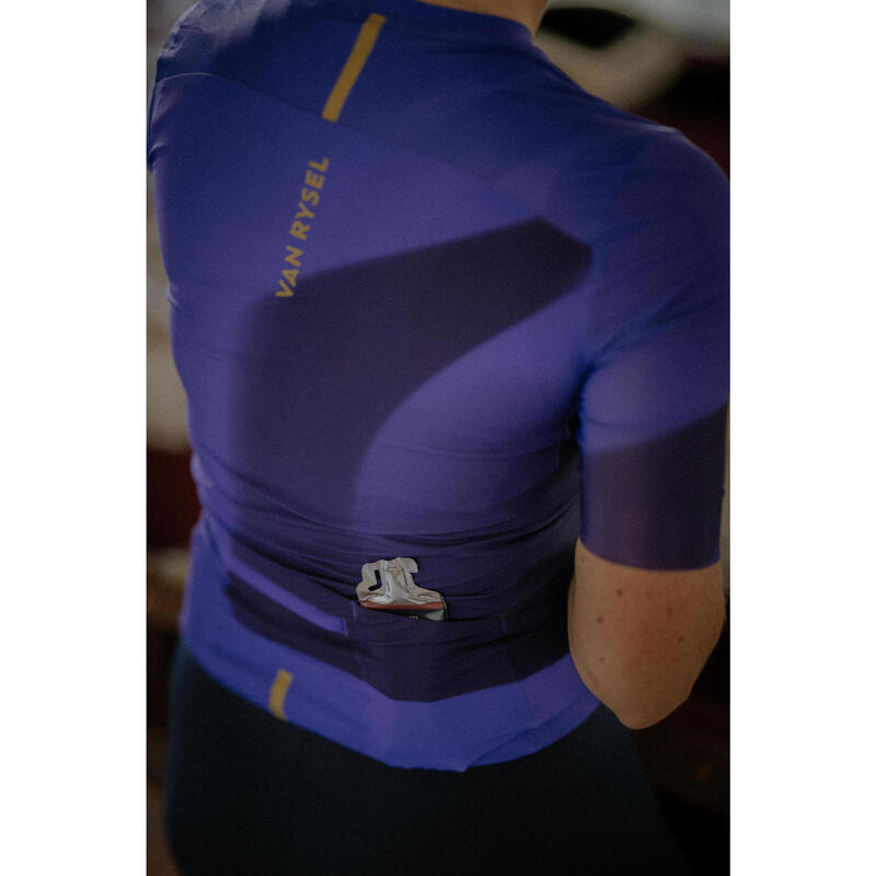 Maillot de vélo route manches courtes été unisexe - RACER 2 violet