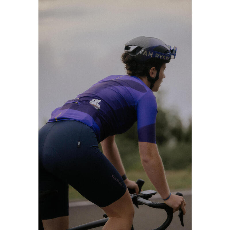 Maillot de vélo route manches courtes été unisexe - RACER 2 violet