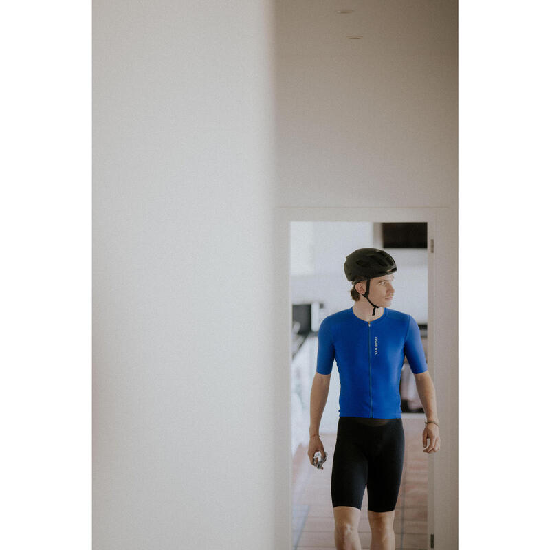 Maillot de vélo route manches courtes été unisexe - RACER 2 bleu