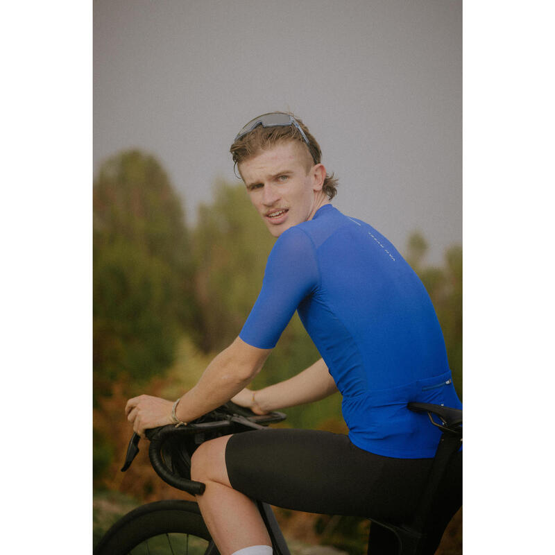 Maillot de vélo route manches courtes été unisexe - RACER 2 bleu