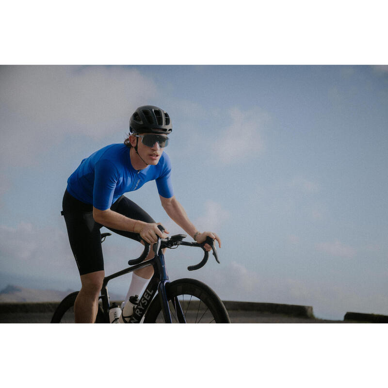 Maillot de vélo route manches courtes été unisexe - RACER 2 bleu
