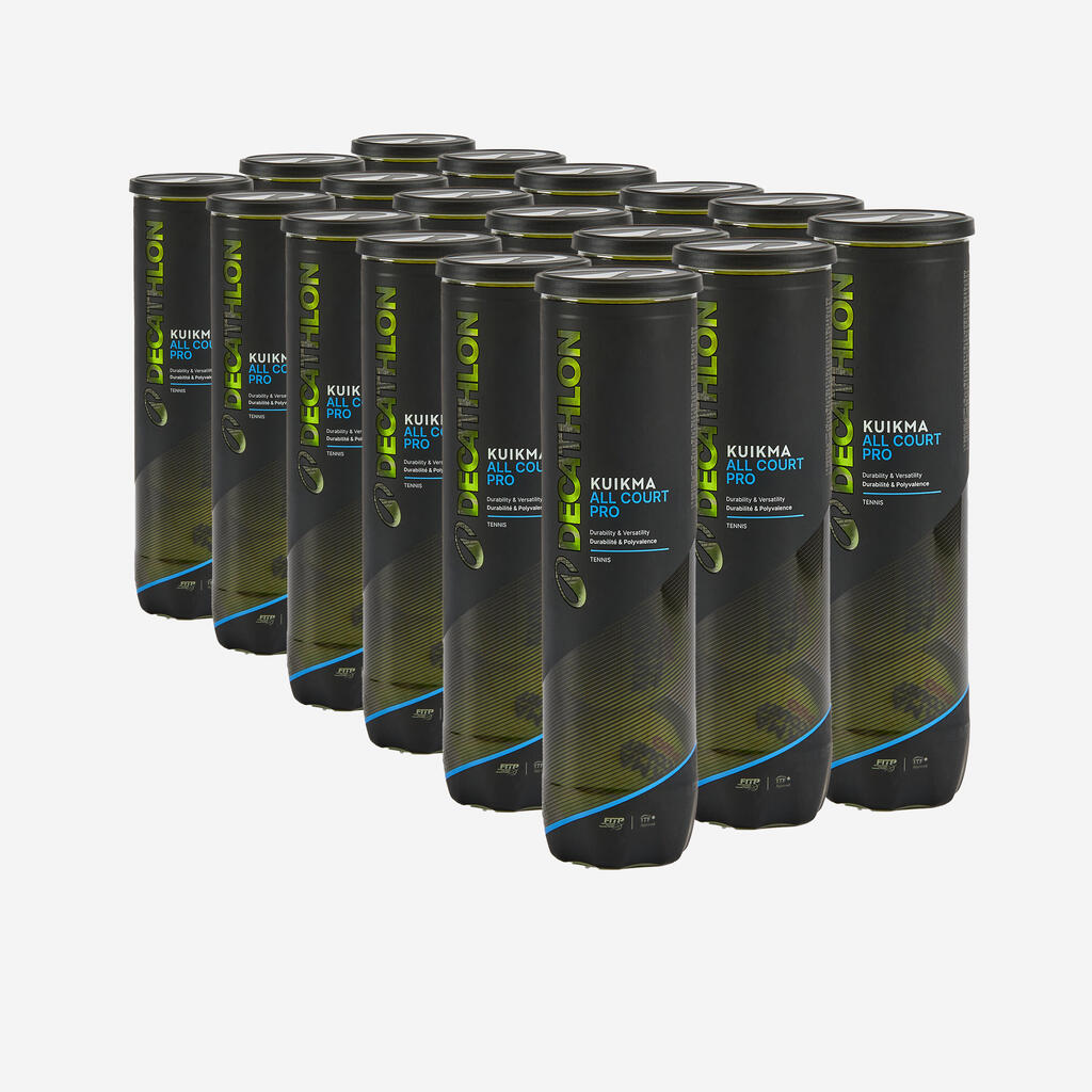 Balle de tennis polyvalente - ARTENGO Comfort Pro * 4 JAUNE Carton 18 tubes