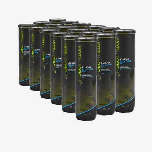 Balle de tennis polyvalente 18 tubes de 4 balles, Kuikma All Court Pro