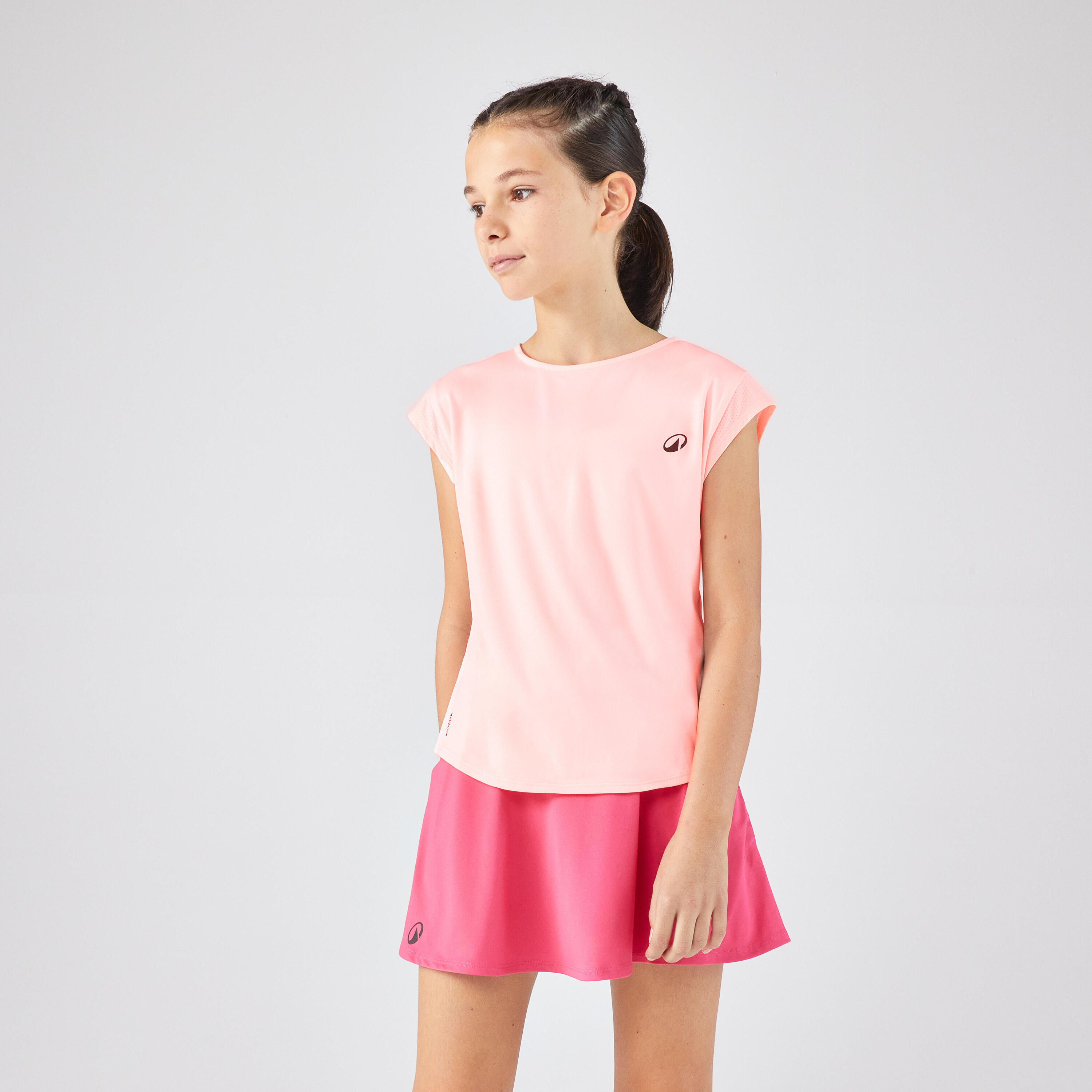 Girls' Tennis Skirt Dry - Carmine Pink 2/5
