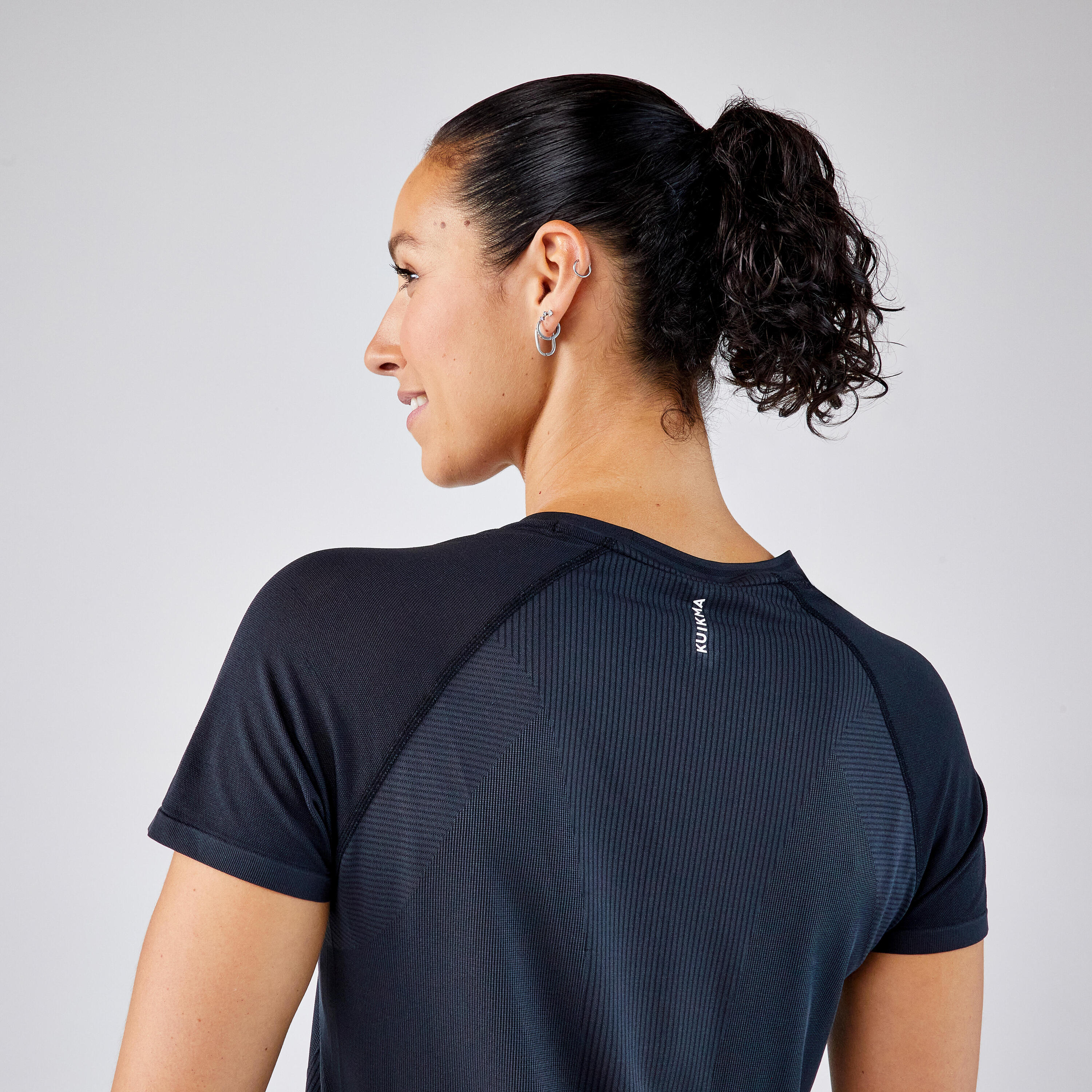 Tennisshirt voor dames Light zwart 3/4
