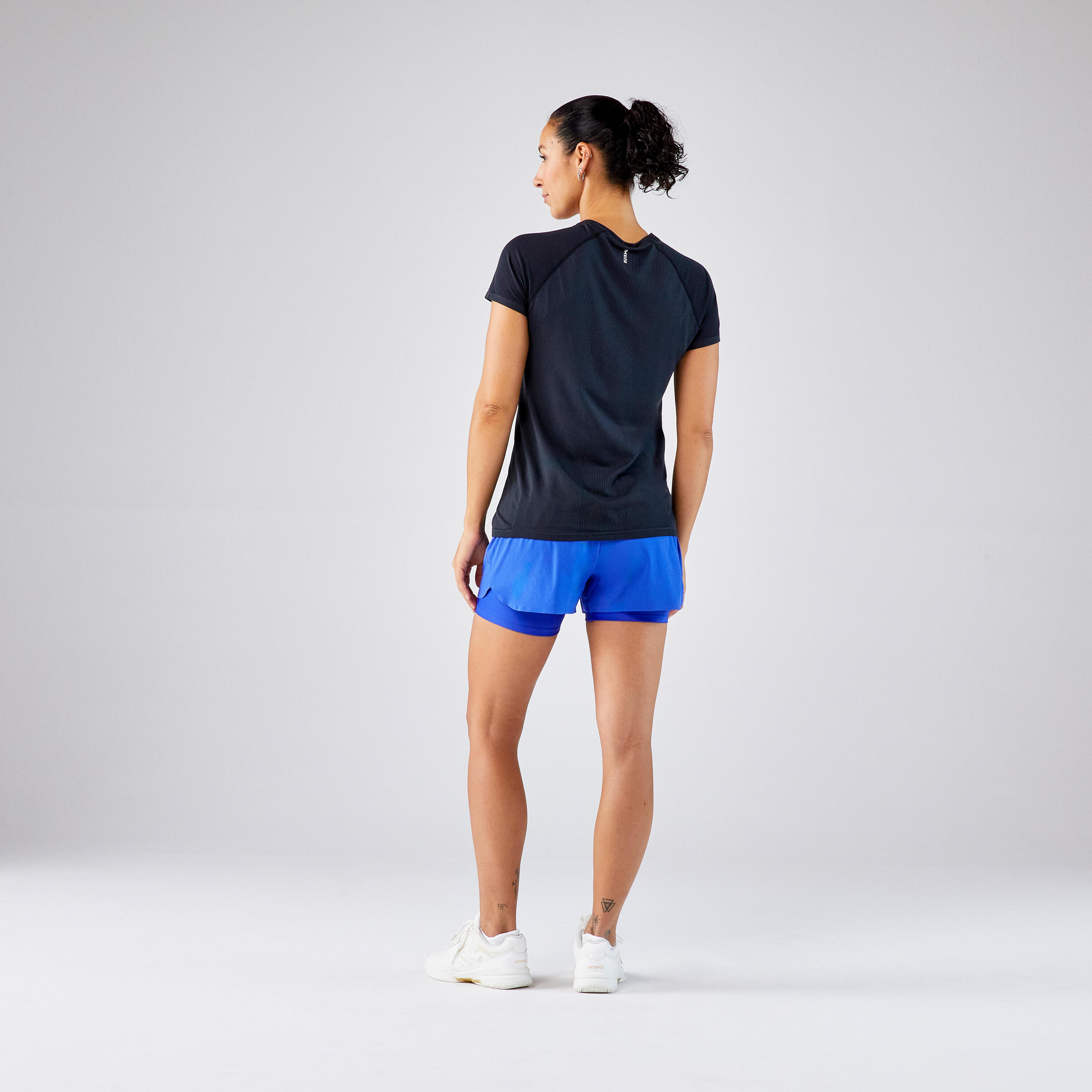 Tennisshirt voor dames Light zwart 4/4