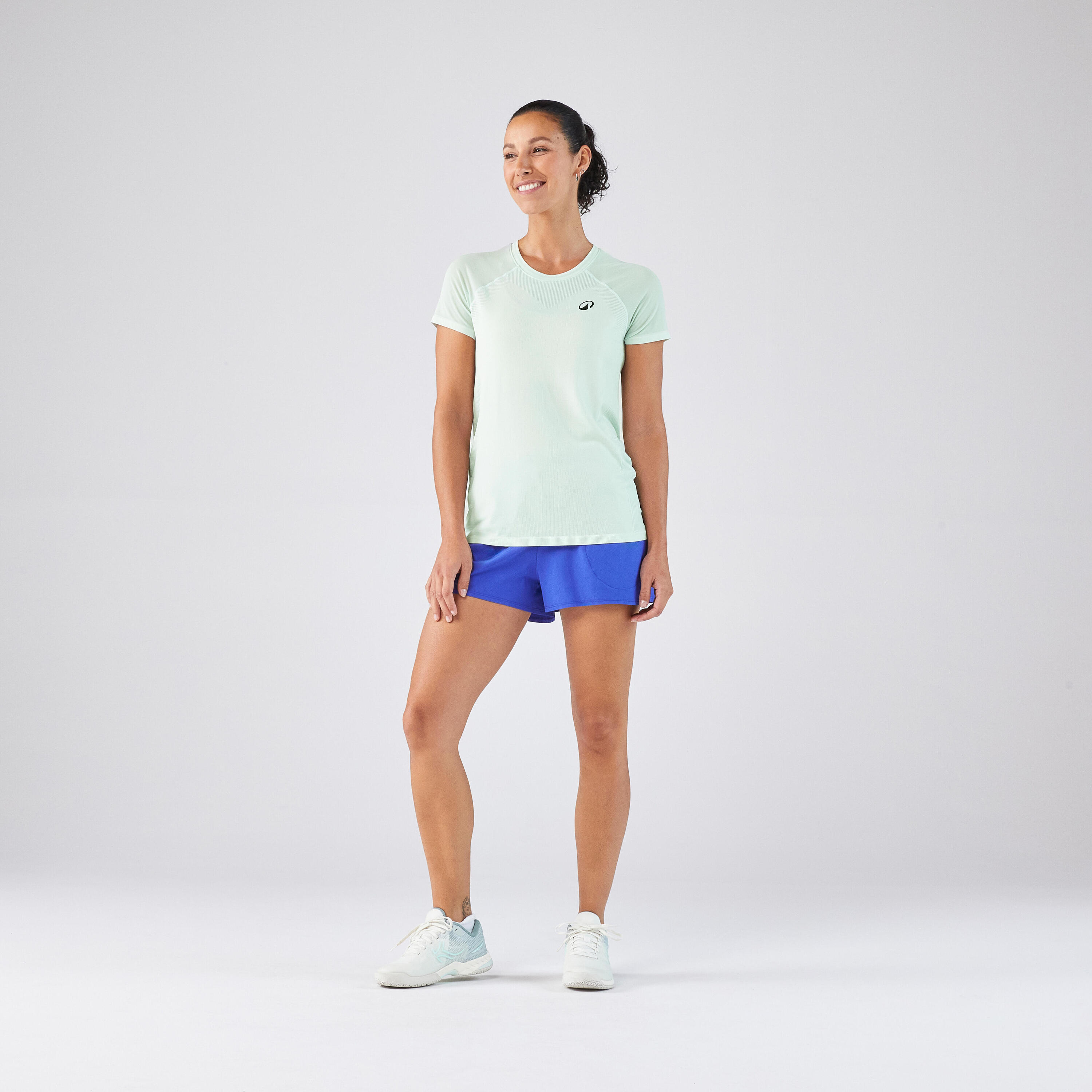 Tennisshirt voor dames Light lichtgroen 2/6