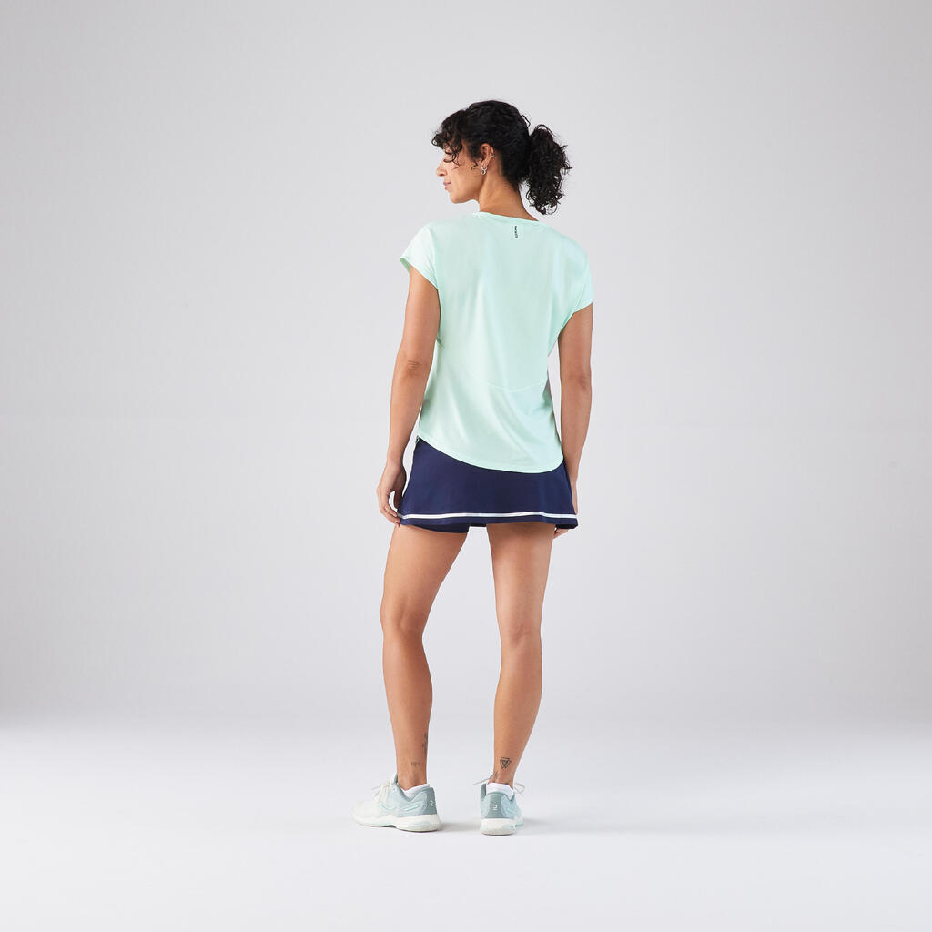 T-shirt tennis col rond dry femme - TTS DRY F Vert Clair
