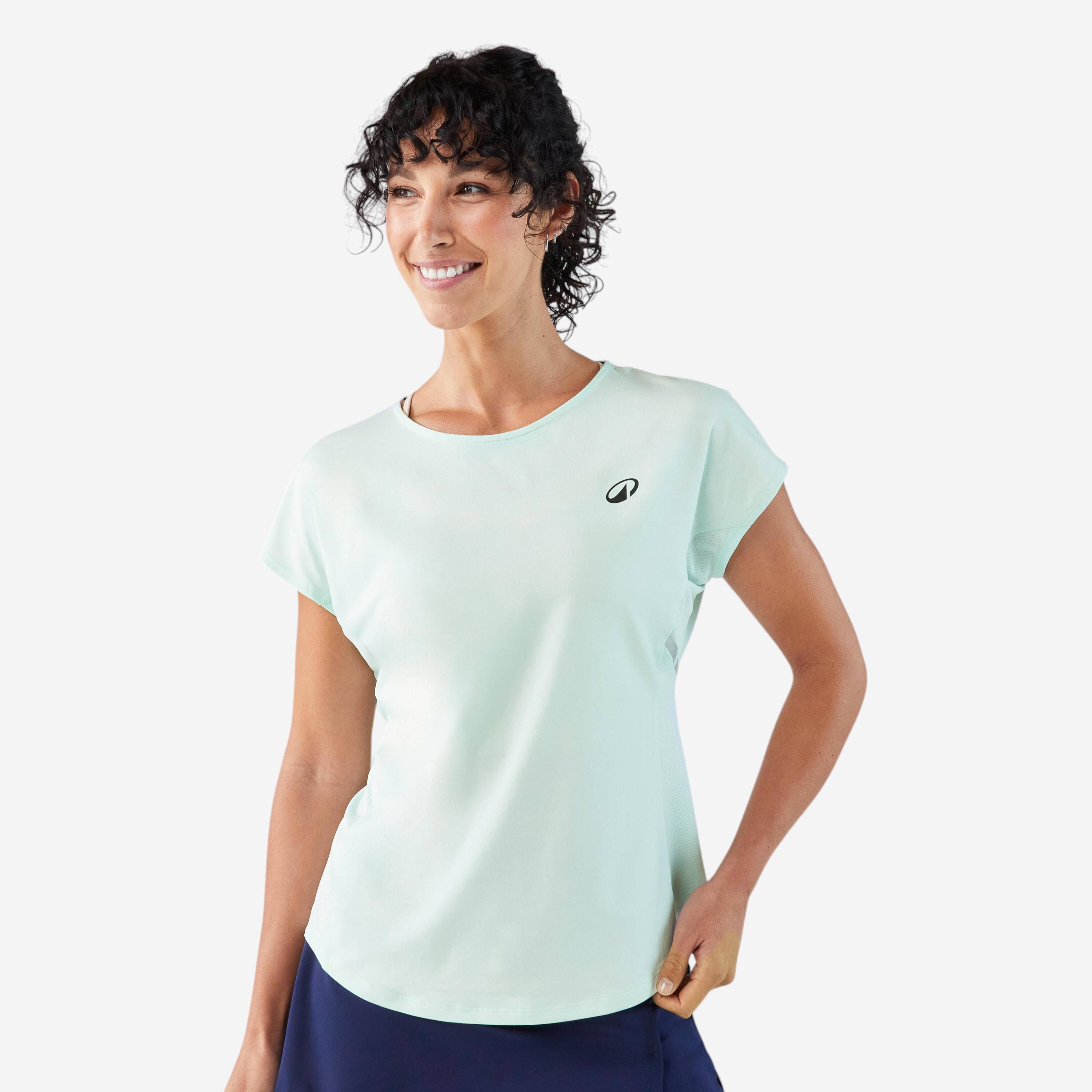 Women's Tennis Crew-Neck T-Shirt Dry - Light Green -  1