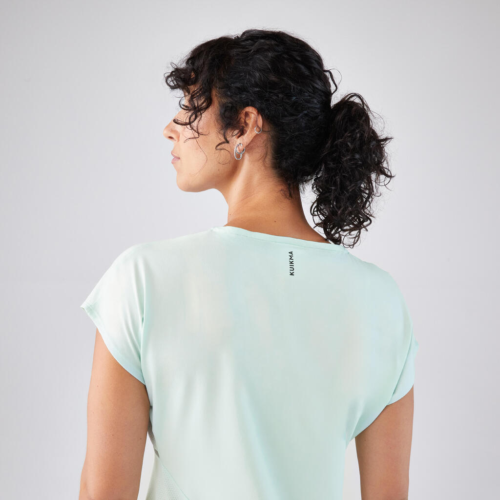 T-shirt tennis col rond dry femme - TTS DRY F Vert Clair