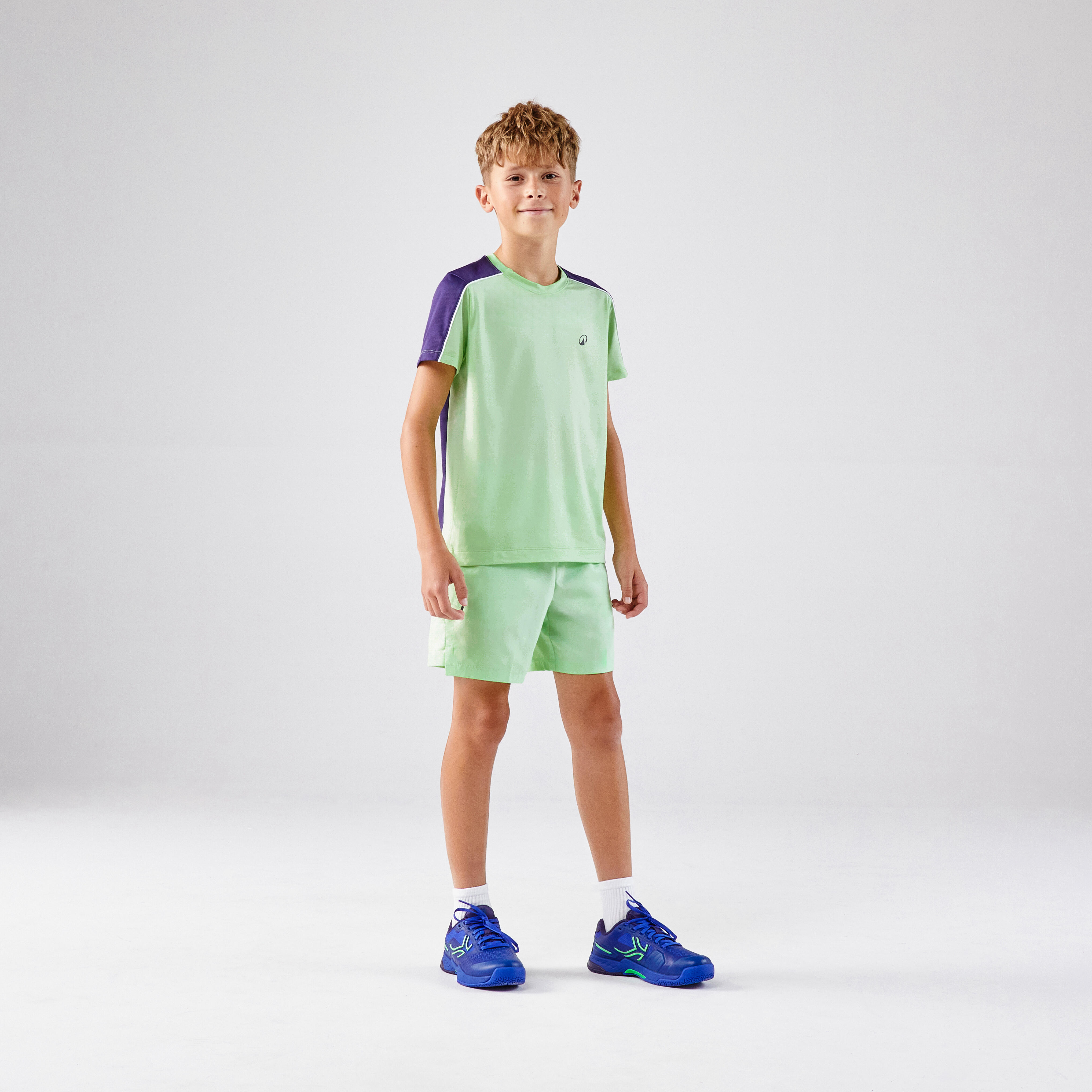 Kids' Tennis Crew-Neck T-Shirt Dry - Green