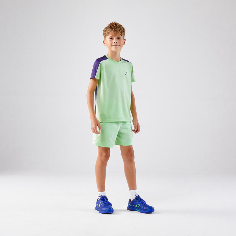 T-shirt de tennis Junior col rond - TTS DRY JR Vert