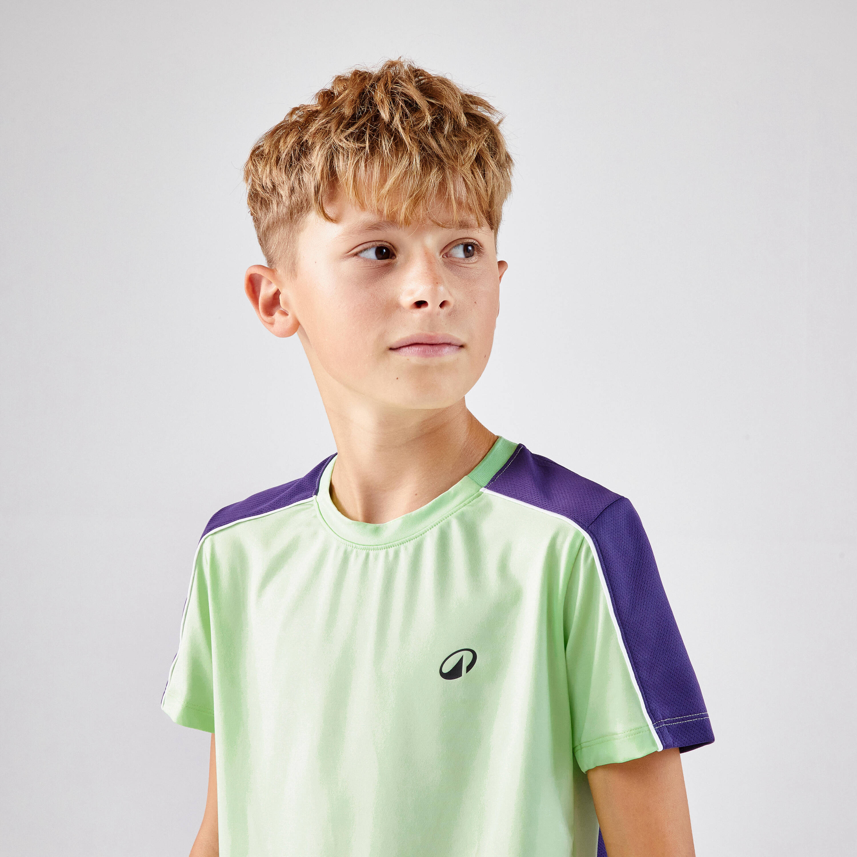 Kids' Tennis Crew-Neck T-Shirt Dry - Green -  3