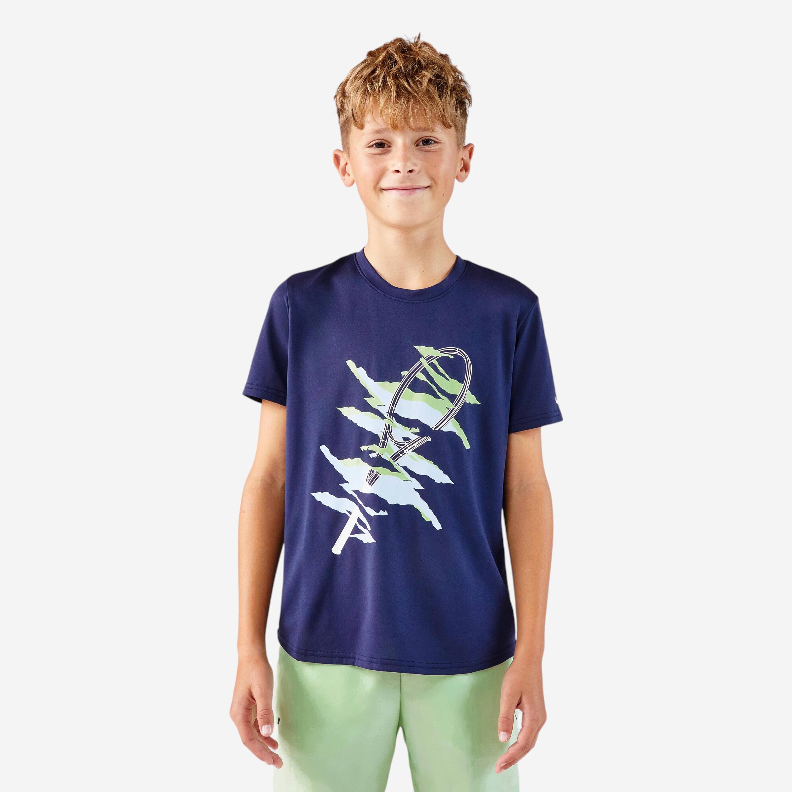 Kids' Tennis T-Shirt Essential - Navy Blue