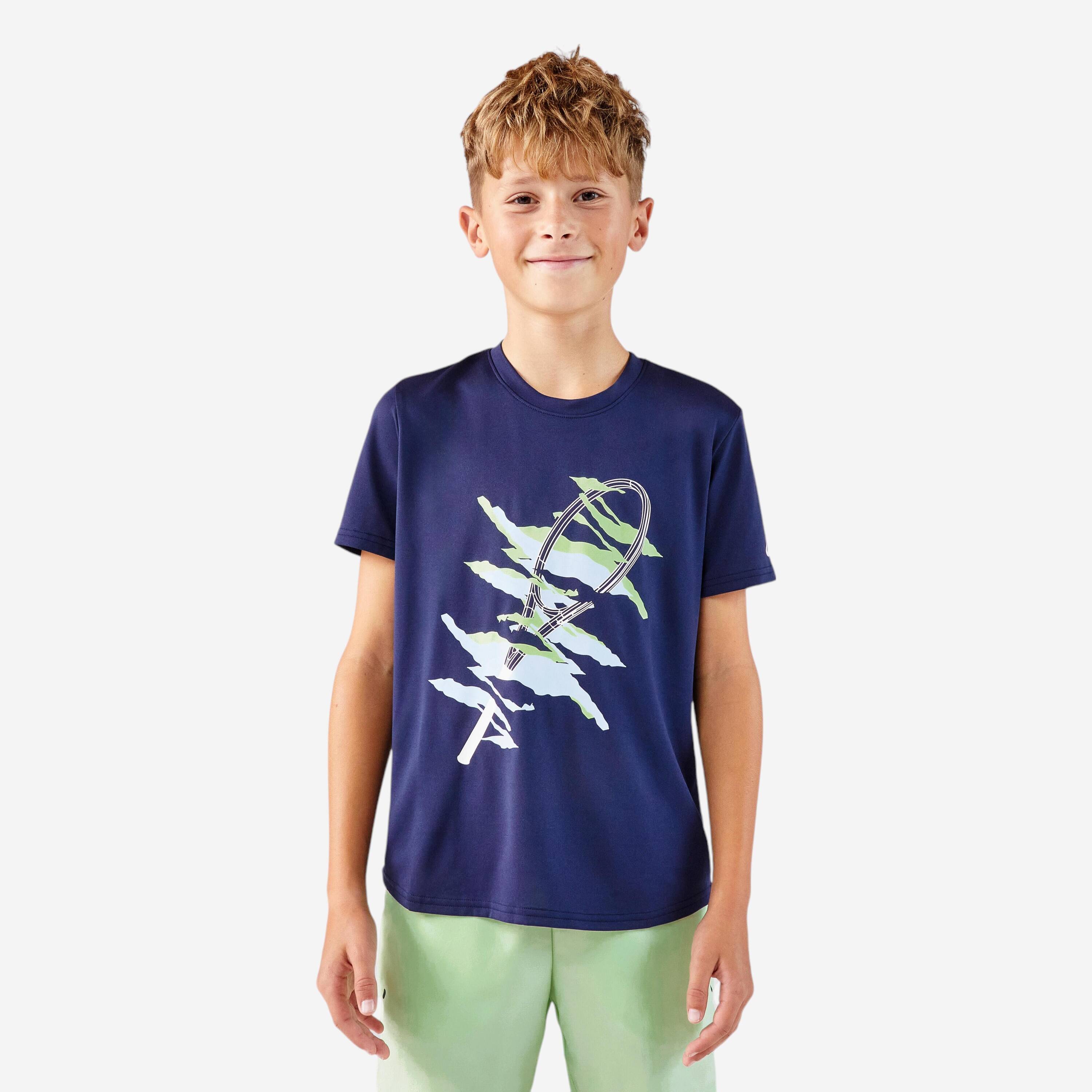Kids' Tennis T-Shirt Essential - Navy Blue -  1