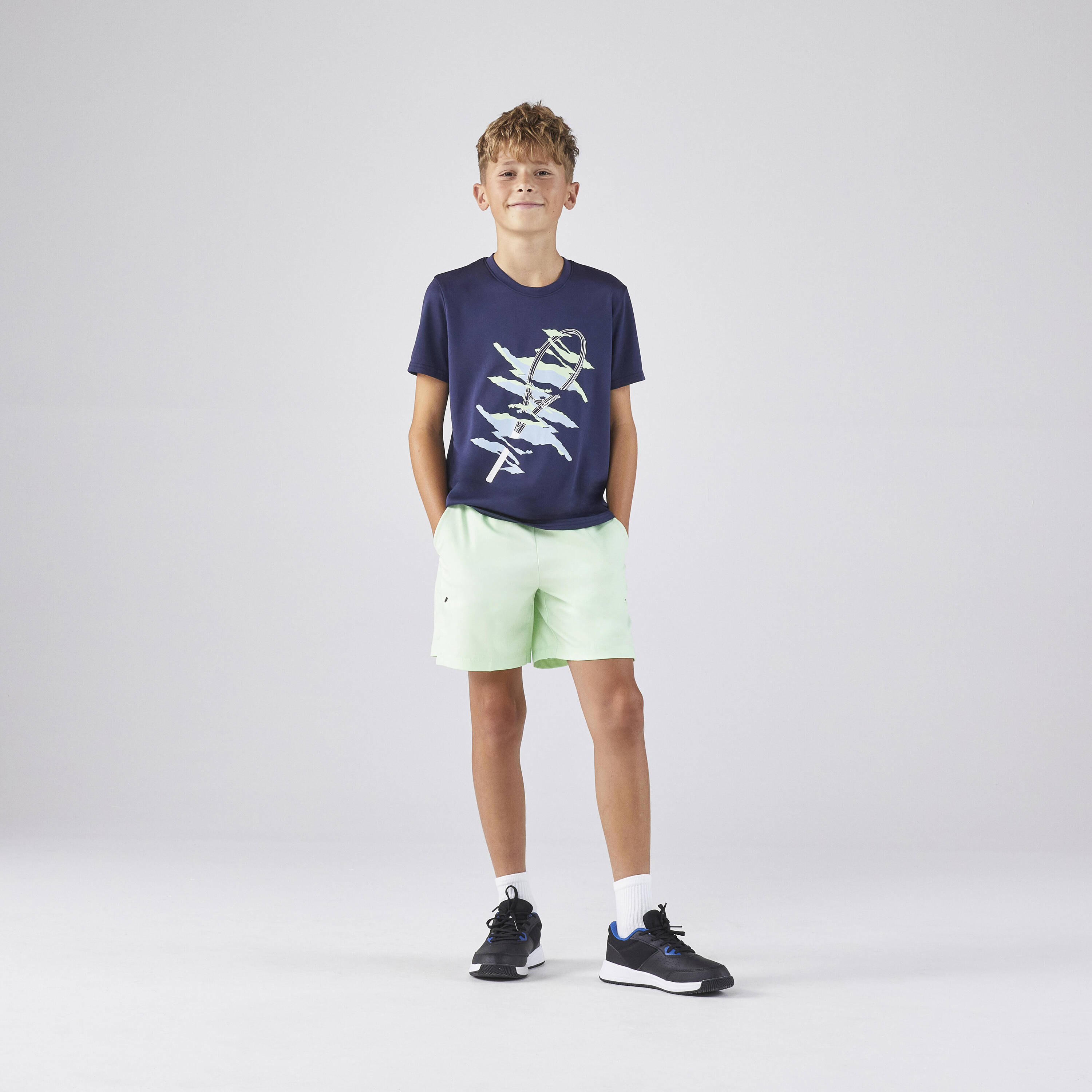 Kids' Tennis T-Shirt Essential - Navy Blue -  2
