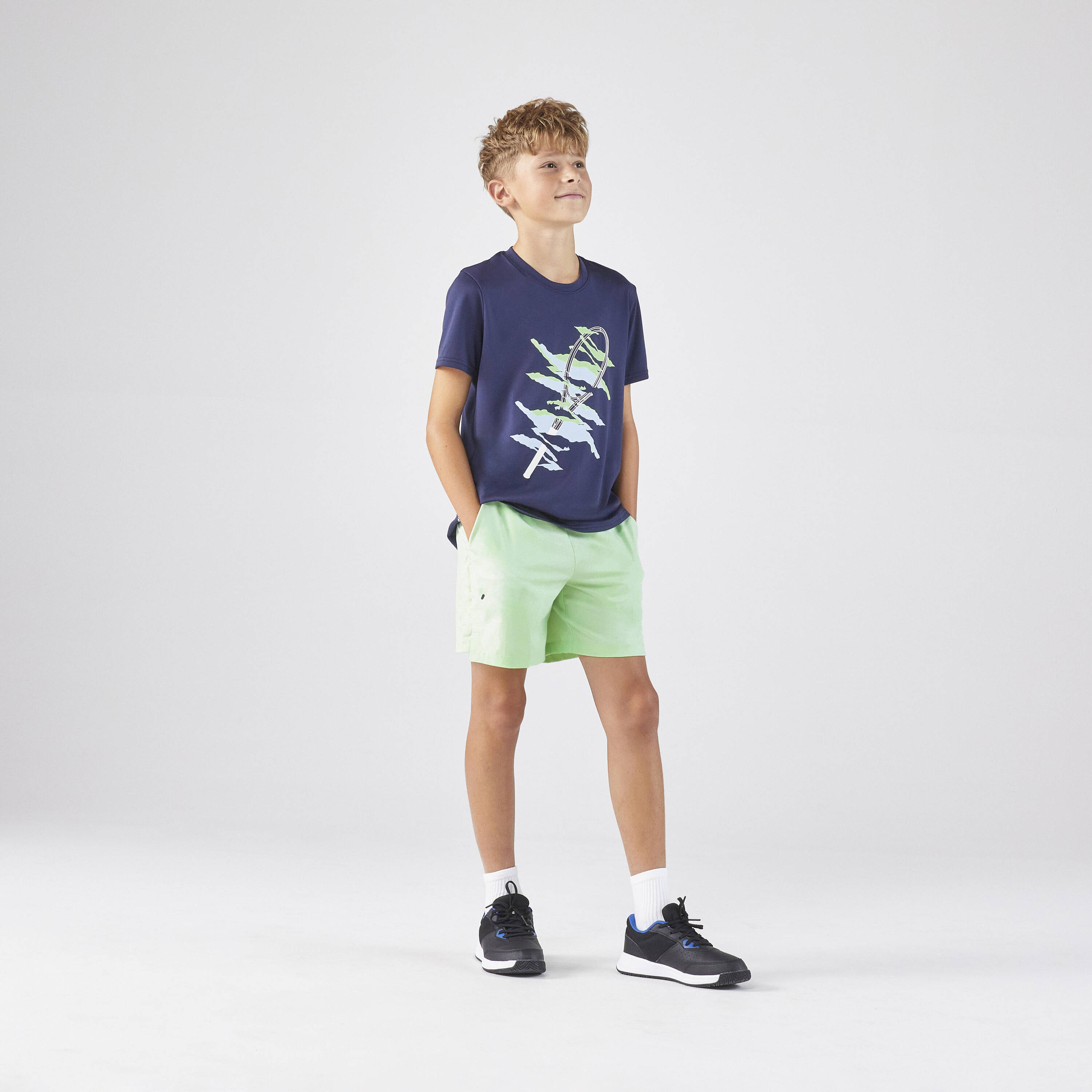 Kids' Tennis Shorts Dry - Light Green -  3