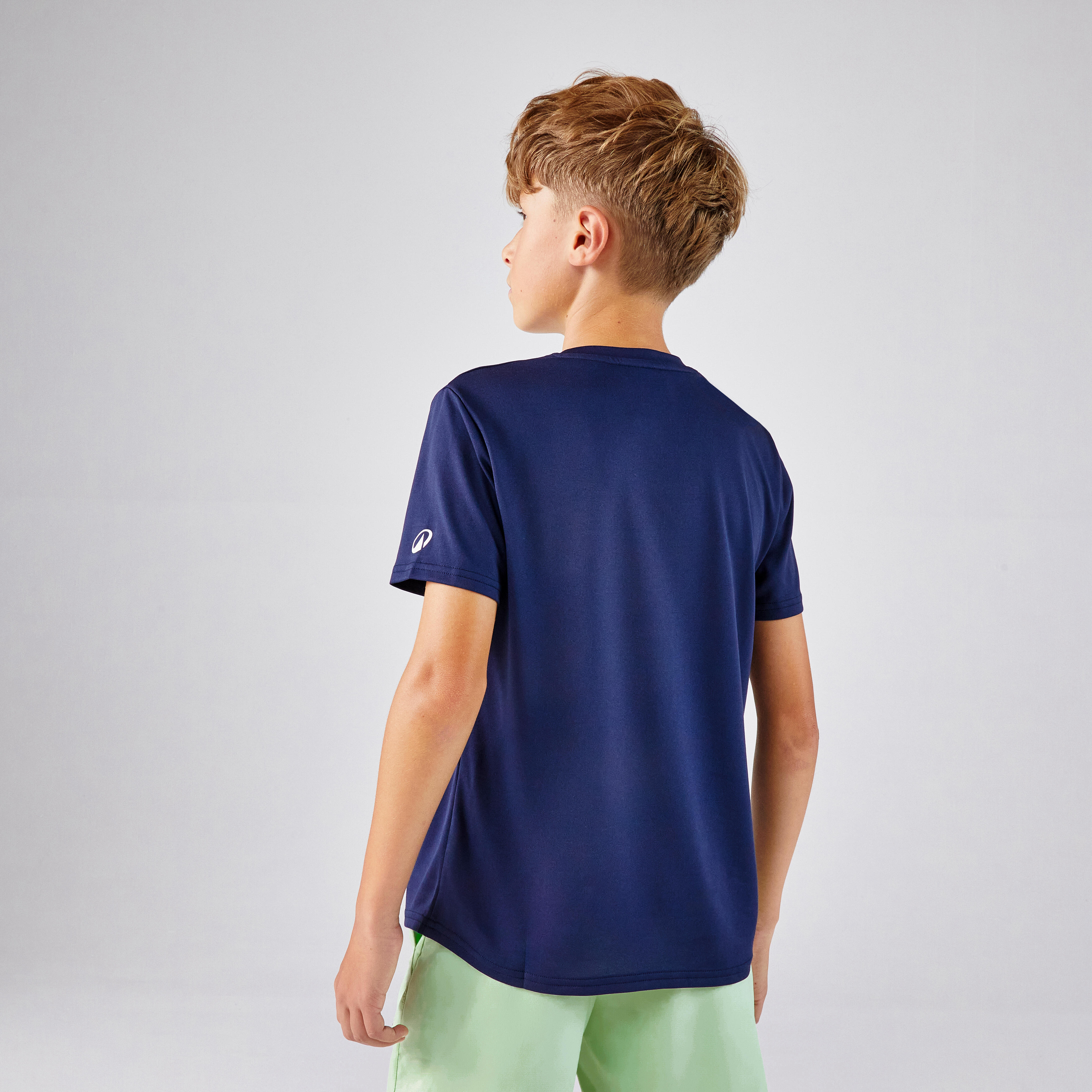 KUIKMA Detské tenisové tričko Essentiel tmavomodré 5-6 r (113-122 cm) · záber 5