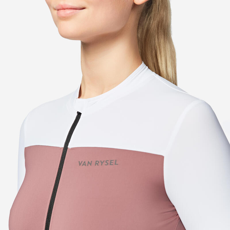 Maillot vélo route manches courtes été ajusté femme - EDR 2 rose