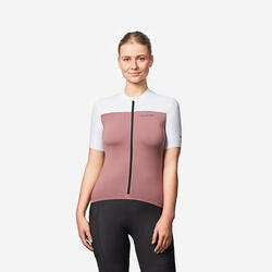Maillot vélo route manches courtes été ajusté femme - EDR 2 rose
